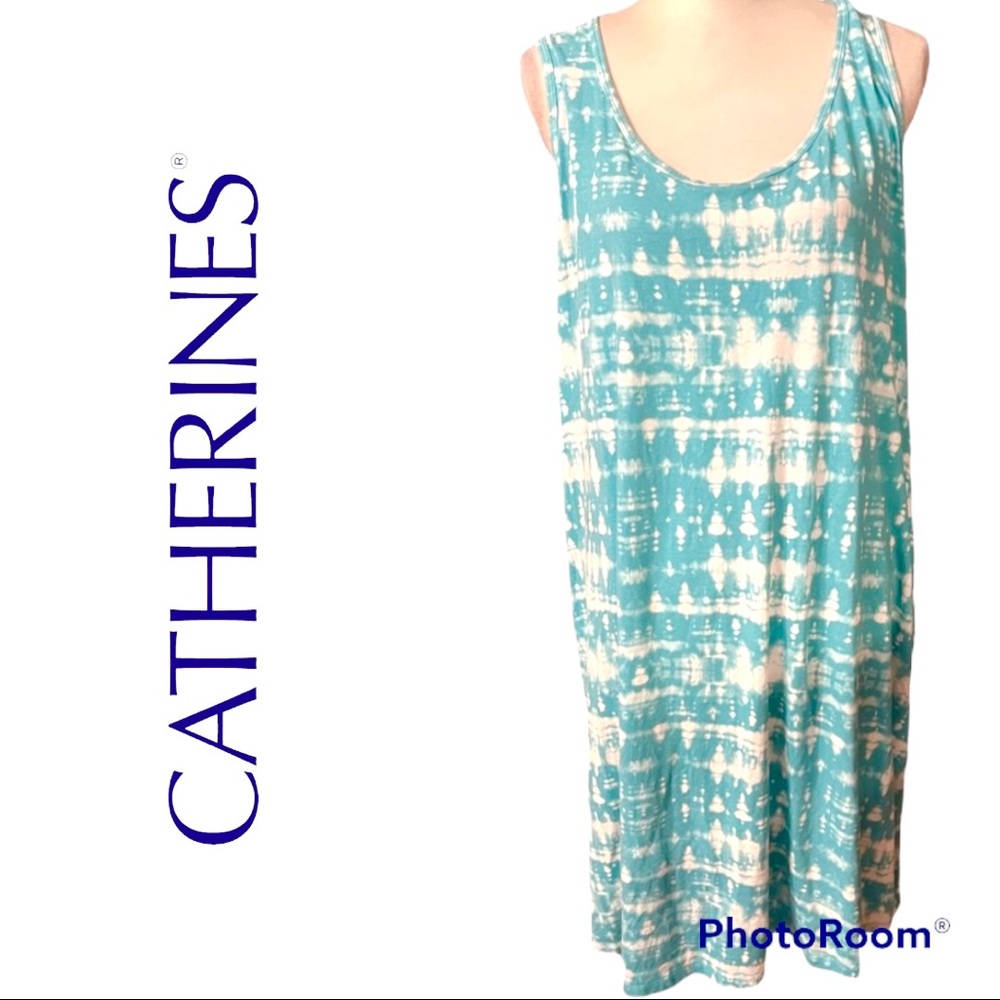 Catherine’s | Blue Tie Die Beach cover up 1x xxl